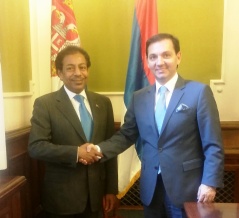 25 December 2015 National Assembly Deputy Speaker Vladimir Marinkovic and the Ambassador of the State of Qatar in the Republic of Serbia